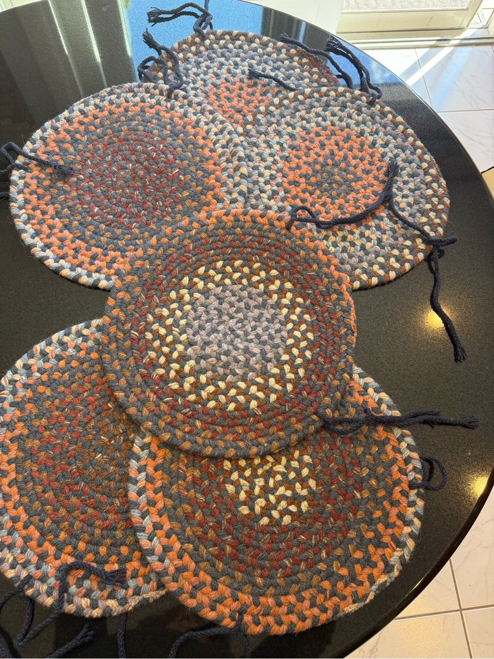 Braided Round Seat Cushion - Multicolor